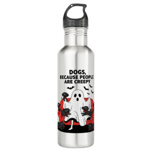 Spooky Halloween Dog Spooky Ghost 23 Stainless Steel Water Bottle