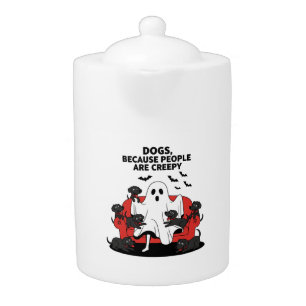 Spooky Halloween Dog Spooky Ghost 23 Teapot