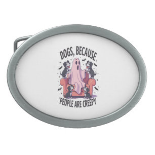 Spooky Halloween Dog Spooky Ghost (2) Belt Buckle
