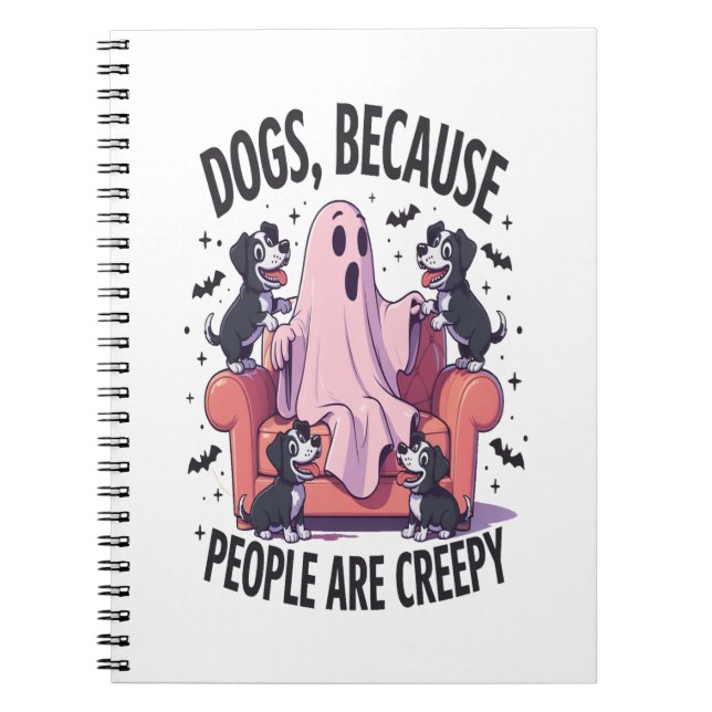 Spooky Halloween Dog Spooky Ghost (2) Notebook (Front)