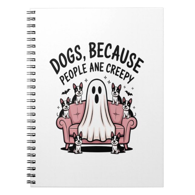 Spooky Halloween Dog Spooky Ghost Notebook (Front)