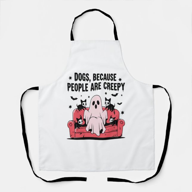 Spooky Halloween Dog Spooky Ghost Png 2 Apron (Front)