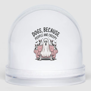 Spooky Halloween Dog Spooky Ghost Snow Globe