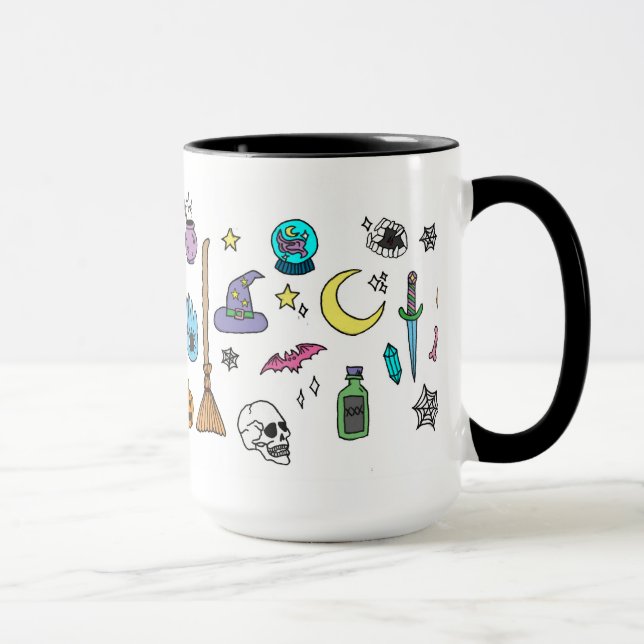 Spooky Halloween Doodles Mug (Right)