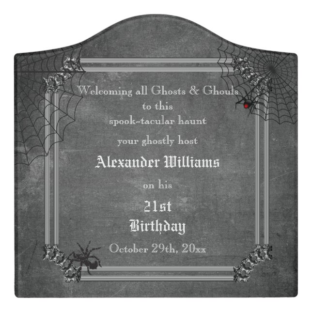 Spooky Halloween Door Sign (Large Crest Front)