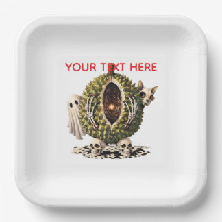 Spooky Halloween Durian Monster Ghost Custom Paper Plates