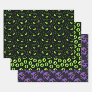 Spooky Halloween Eyes Assortment Wrapping Paper Sheets