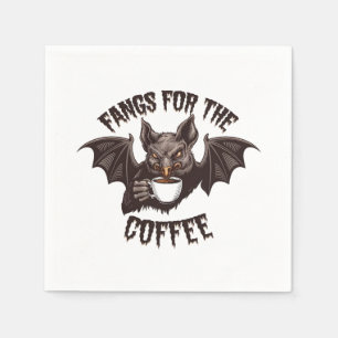 Spooky Halloween Fangs For the Coffee Caffeine Napkins