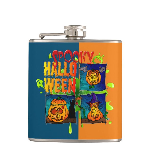 Spooky Halloween Flask (Front)
