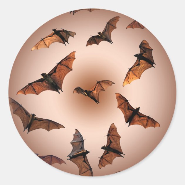 Spooky Halloween Fruit Bats (Flying Foxes) Classic Round Sticker