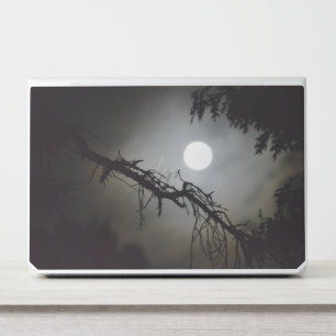 Spooky Halloween Full Moon and Eerie White Clouds HP Laptop Skin