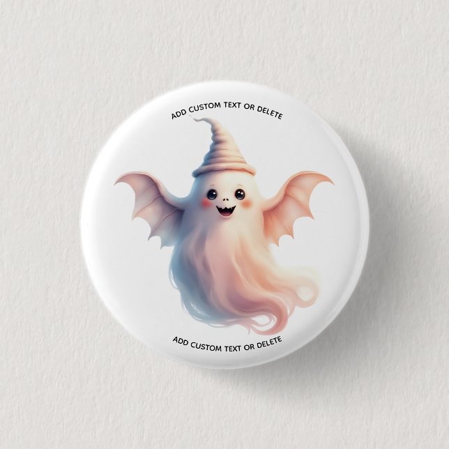 Spooky Halloween – Funny Ghost Button (Front)