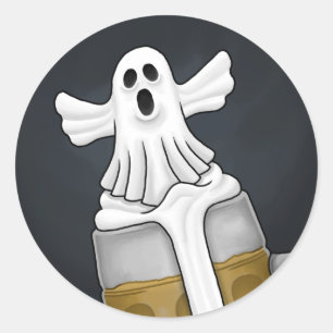 Spooky Halloween Ghost Classic Round Sticker