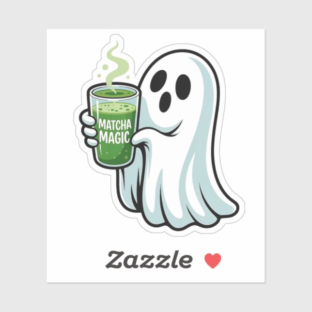 Spooky Halloween Ghost Drinking Matcha Drink  Sticker (Sheet)