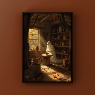 Spooky Halloween Ghost Fall Art for Pottery Lovers
