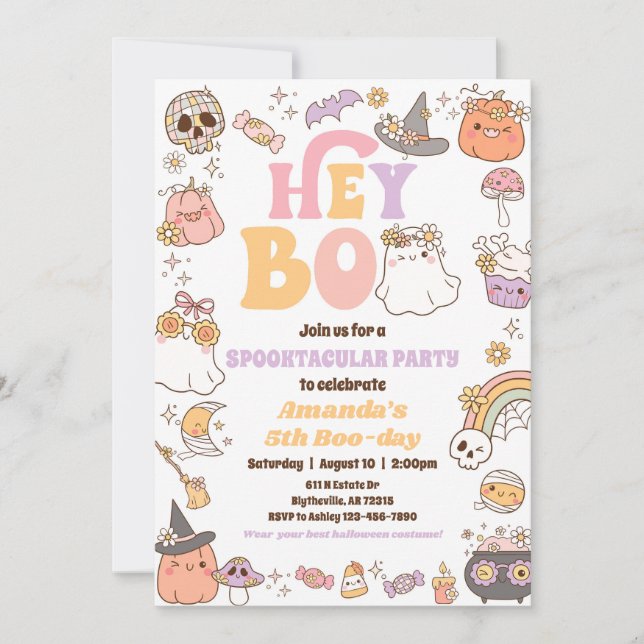 Spooky Halloween Ghost Invitation (Front)