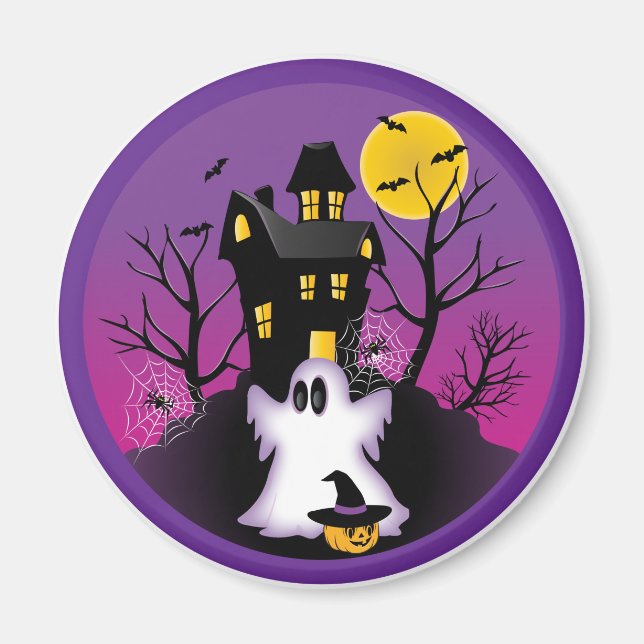 Spooky Halloween Ghost Magnet (Front)