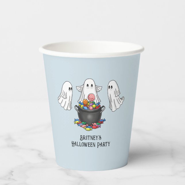 Spooky Halloween Ghost Paper Cups (Front)