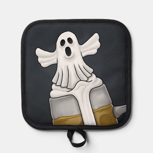 Spooky Halloween Ghost  Pot Holder (Front)