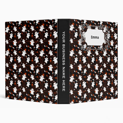 Spooky Halloween Ghost Spiders Candy 3 Ring Binder