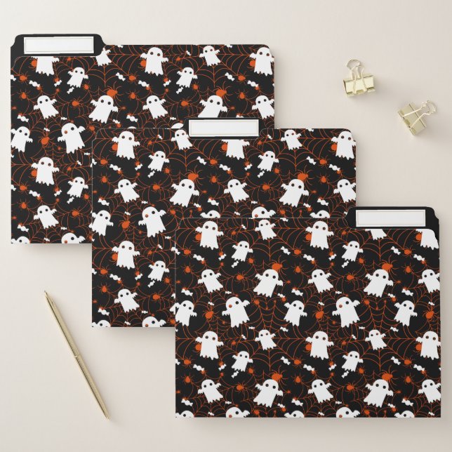 Spooky Halloween Ghost Spiders Candy File Folder (Set)