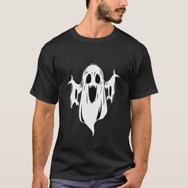 Spooky Halloween Ghost T-Shirt – Cute & Scary Desi (Front)