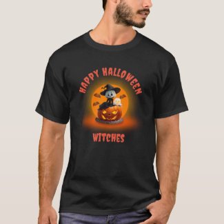 Spooky Halloween Ghost Witch on Carved Pumpkin