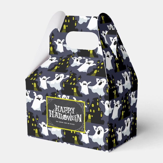 Spooky Halloween Ghosts Favor Box (Front Side)