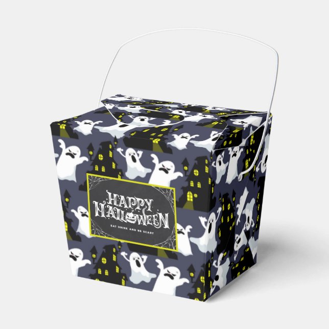 Spooky Halloween Ghosts Favor Box (Front Side)