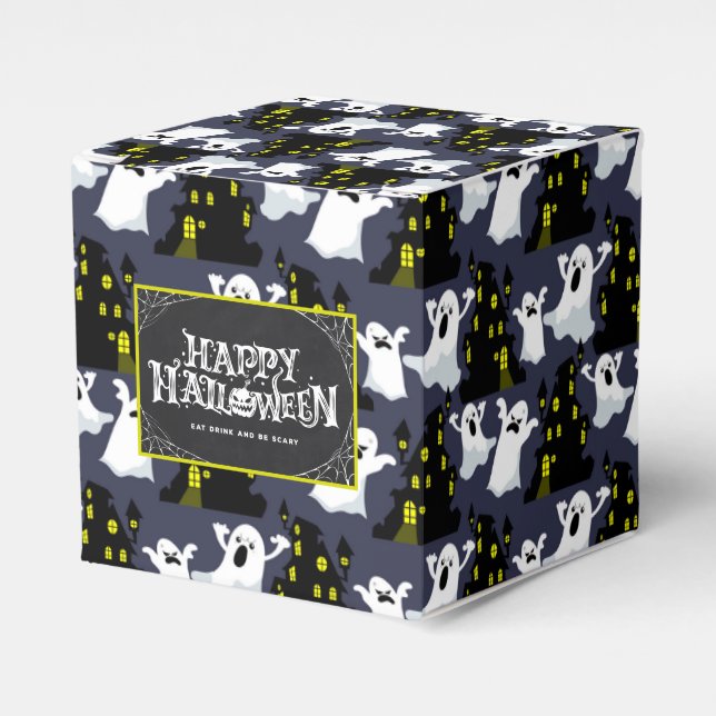 Spooky Halloween Ghosts Favor Box (Front Side)