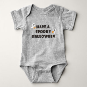 Spooky Halloween Ghosts Halloween Candy Orange Baby Bodysuit