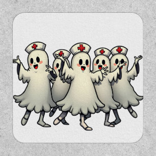 Spooky Halloween Ghosts in Nurse Suits Patch