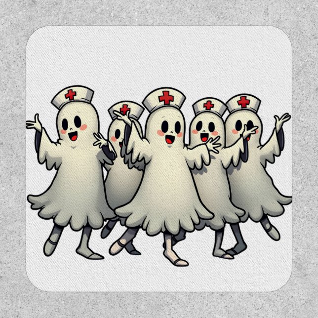 Spooky Halloween Ghosts in Nurse Suits Patch (Front)