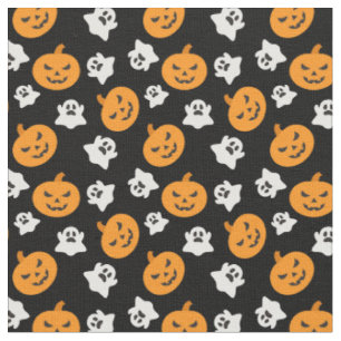 Spooky Halloween Ghosts & Jack O Lantern Fabric