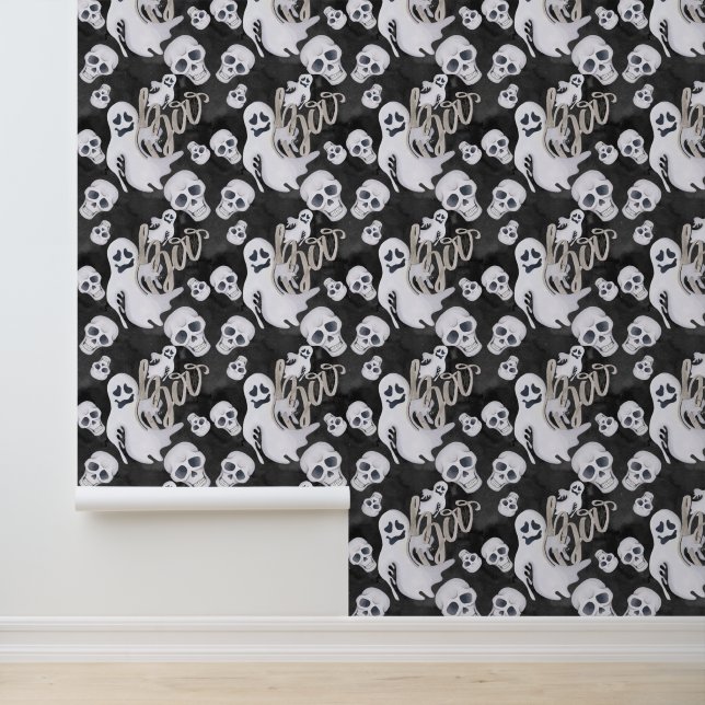 Spooky Halloween ghosts skeletons Wallpaper (Application)