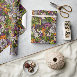 Spooky Halloween Glossy Wrapping Paper, 30" x 6' Paper