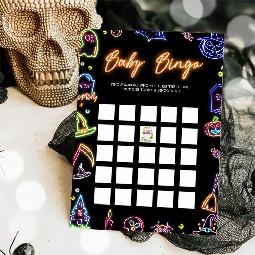 Spooky Halloween Glow Dark Bingo Games Card