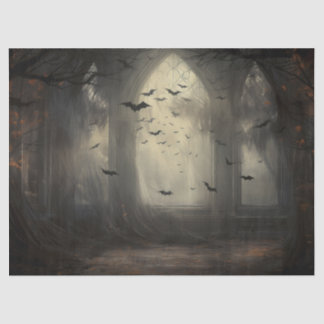 Spooky Halloween Gothic Arc with Bats Decoupage Tissue Paper