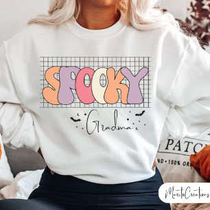 Spooky, Halloween Gradma, Groovy Retro Halloween Sweatshirt