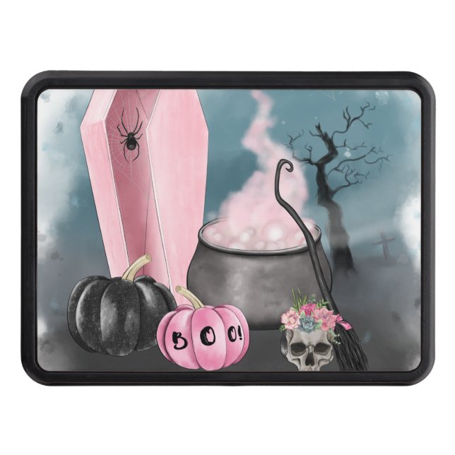 Spooky Halloween Grave Yard and Spider Webs  Samsu Hitch Cover (Front)