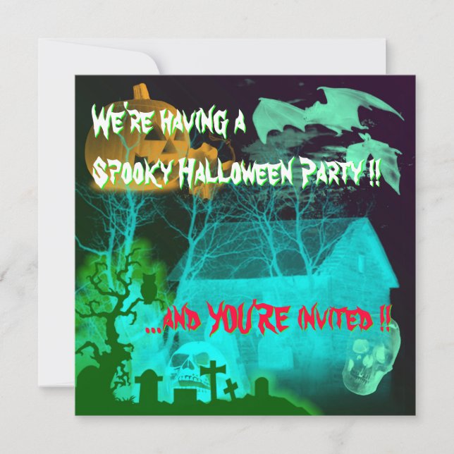 Spooky Halloween Graveyard Party Invitation (Front)