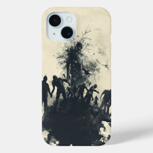 Spooky Halloween Graveyard Zombie Apocalyse iPhone 15 Case