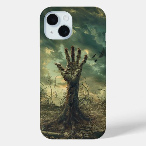 Spooky Halloween Graveyard Zombie Apocalyse iPhone 15 Case