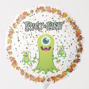 Spooky Halloween Group Of Slime Monsters Balloon