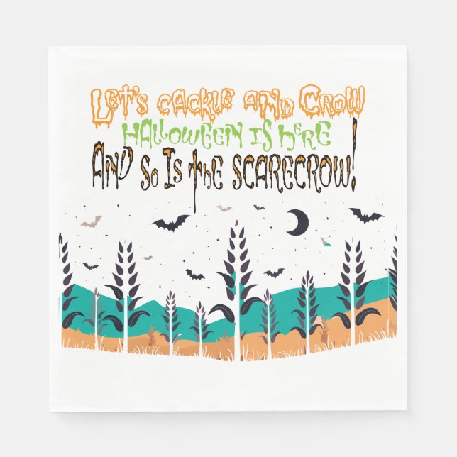 Spooky Halloween Haunted Corn Field Napkins (Front)