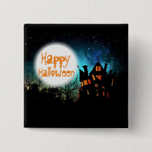 Spooky Halloween Haunted House Button