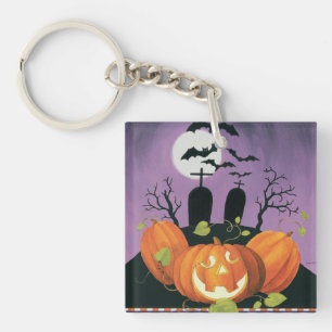 Spooky Halloween Haunted House Keychain