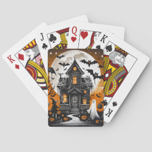 Spooky Halloween Haunted House Poker Cards