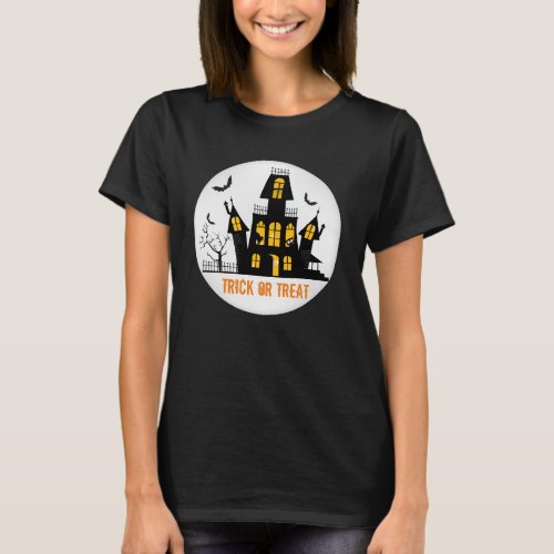 Spooky Halloween Haunted House Trick or Treat T_Shirt