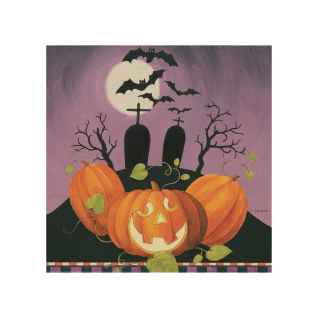 Spooky Halloween Haunted House Wood Wall Decor (Front)